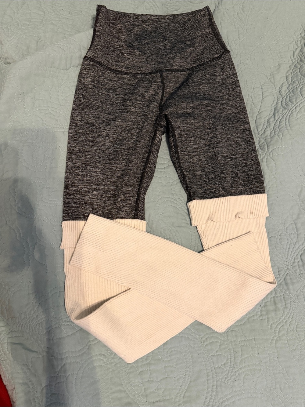 aerie Heather Charcoal and Cream Kids Leggings